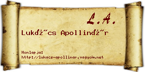 Lukács Apollinár névjegykártya